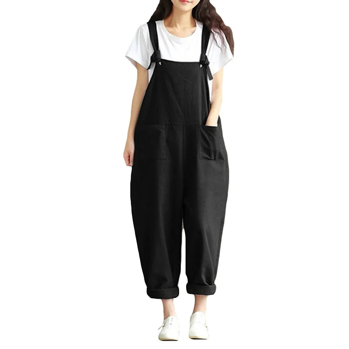 Elegant sommer jumpsuit med løs passform for kvinner. Allsidig og avslappet stil.