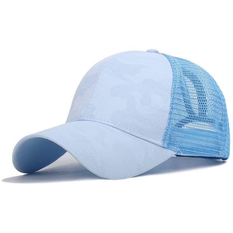 Sommerhatt for damer med solbeskyttelse, sporty design, ideell for strand og fritid.