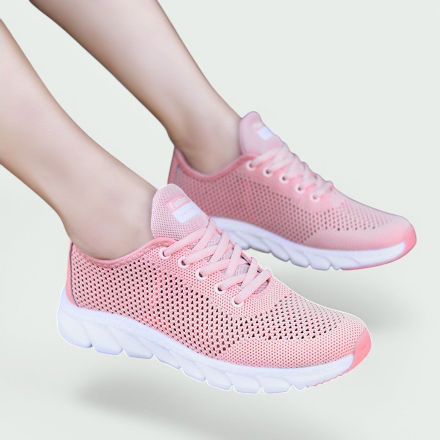 Stilige kvinners sneakers i rosa med støtte, komfort og en fleksibel gummisåle for kvinner.