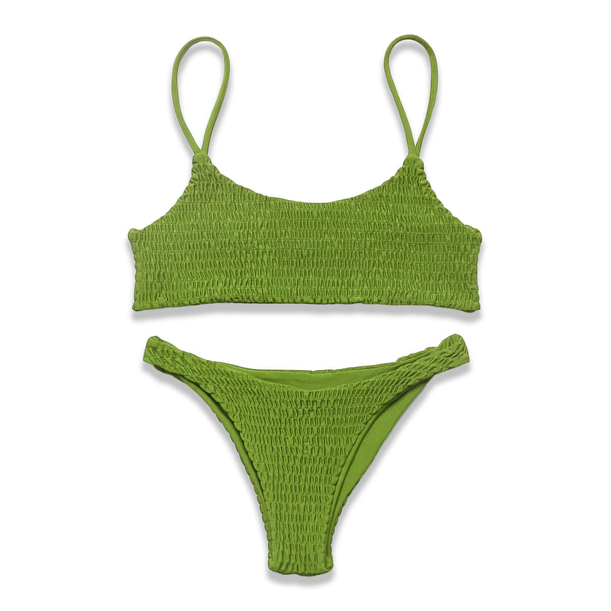 Kvinners svart plissert push-up bikinitopp med lav midje, perfekt for sommerstrandbruk.