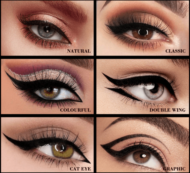 Makeup verktøy: eyeliner stempel for presise, vingede linjer. Enkel sminke for vakre øyne.