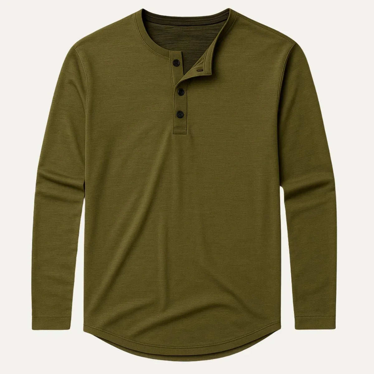 Klassisk langermet bomullspolo for menn, med elegant båndkrage for casual stil.