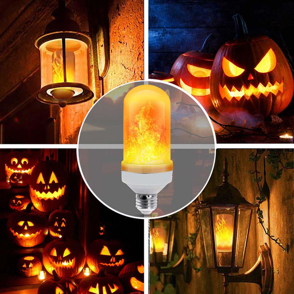 Energieffektiv E27 LED lyspære med realistisk flammeeffekt, perfekt for koselig belysning.