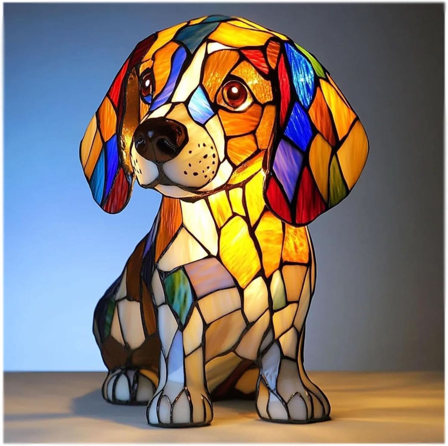 LED bordlampe med dyredesign (hund), moderne og praktisk nattlampe