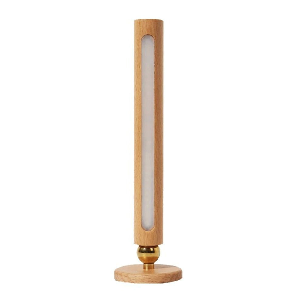 LED roterende vegglampe i tre, 360° justerbar, minimalistisk design, veggmontert leselys