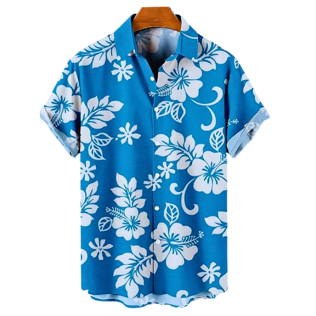 Herreskjorte med blomsterprint, i lett og pustende stoff. Optimal for varmt vær og sommerklær.