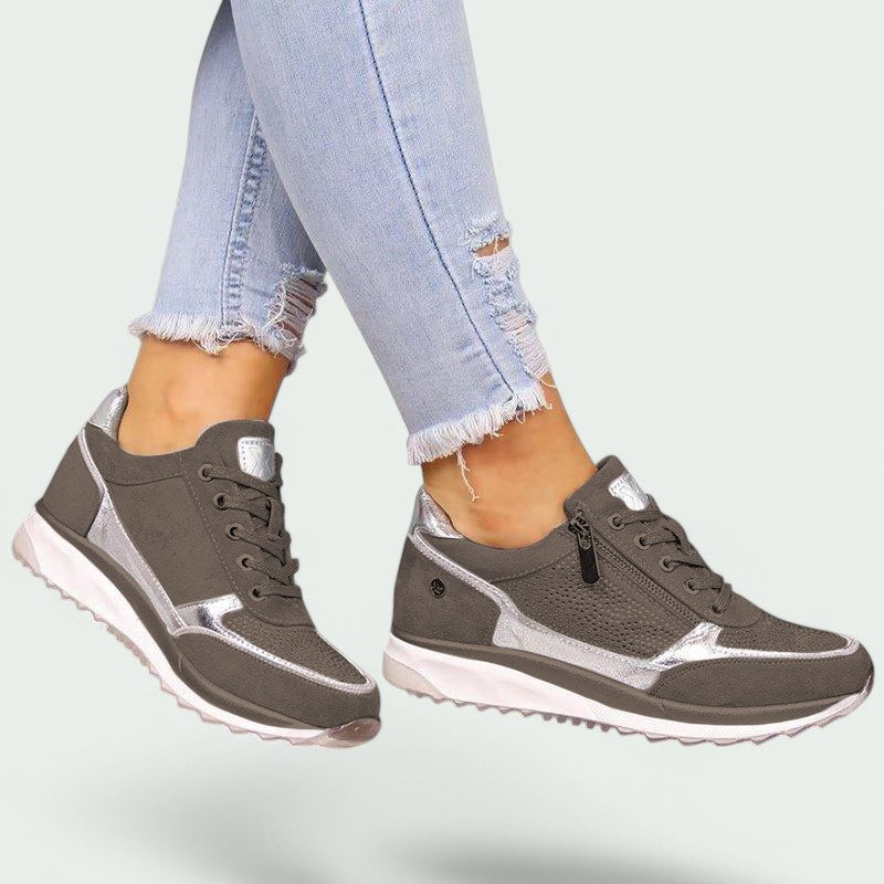 Moderne grønne damesneakers med borrelås. Lette hverdags sko for kvinner, perfekt for komfort og stil.