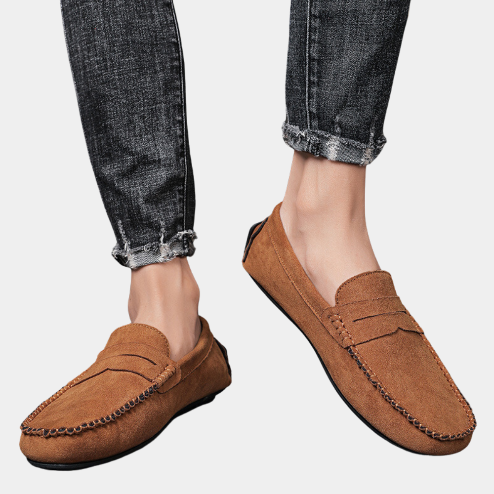 "Loafers for menn i aprikos, optimal komfort, allsidig stil. Perfekt for sommer, hverdags og formelle anledninger."