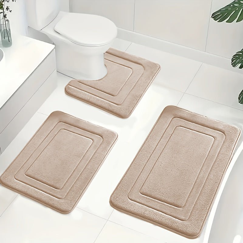 Komplett baderomssett, 3 deler, med memory foam matter. Stilfullt og funksjonelt baderom.