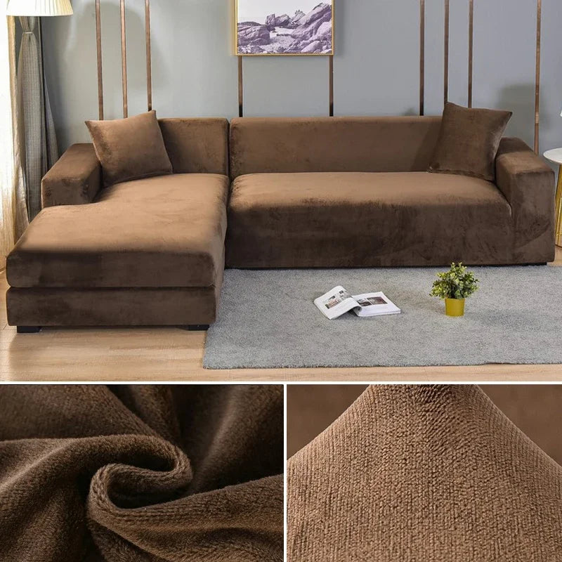 Vaskbart fløyels sofatrekk, slitesterkt møbeltrekk som gir komfort og stil til sofaen.
