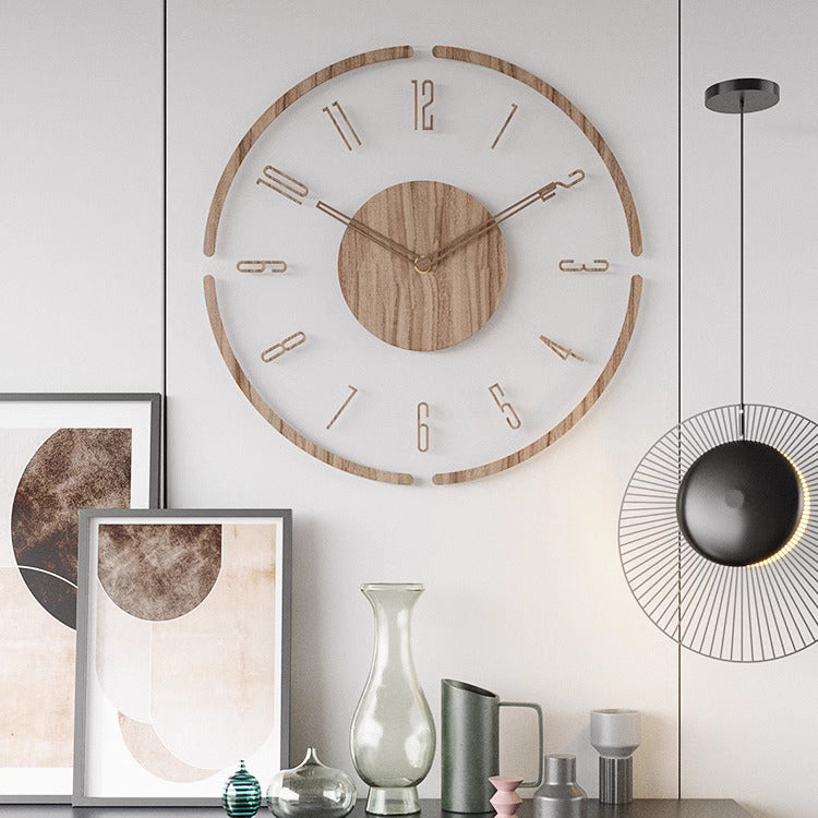 Lydløs minimalistisk veggklokke. Moderne design som passer til ethvert hjem eller kontor interiør.