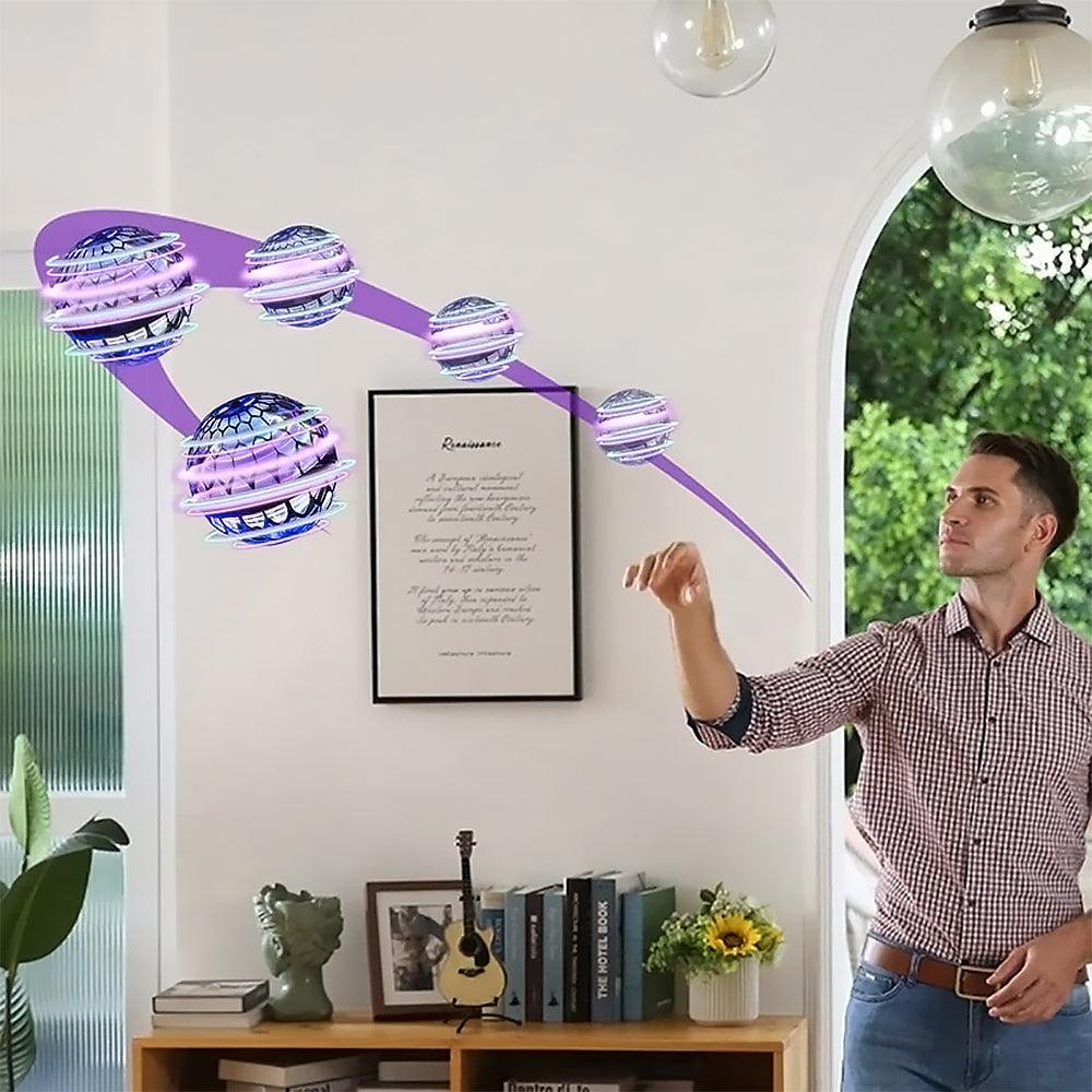 Zoom inn på LED-lysene i action, viser den magiske effekten av boomerangballen i bevegelse