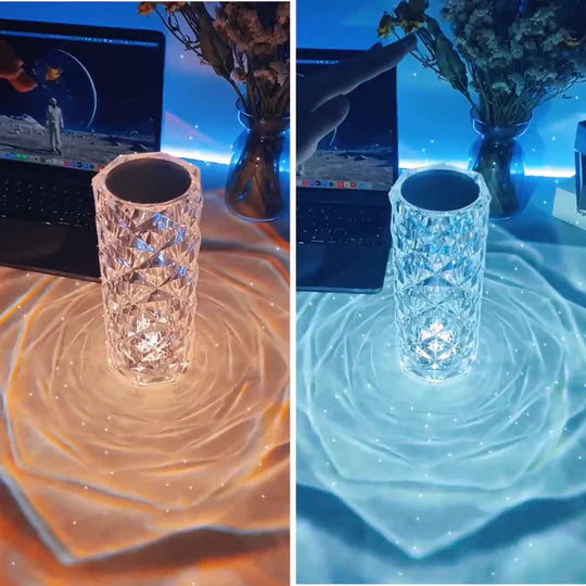 Magisk LED lampe med justerbart farget lys. Moderne design for stemningsfull hjemmebelysning i stue/soverom.