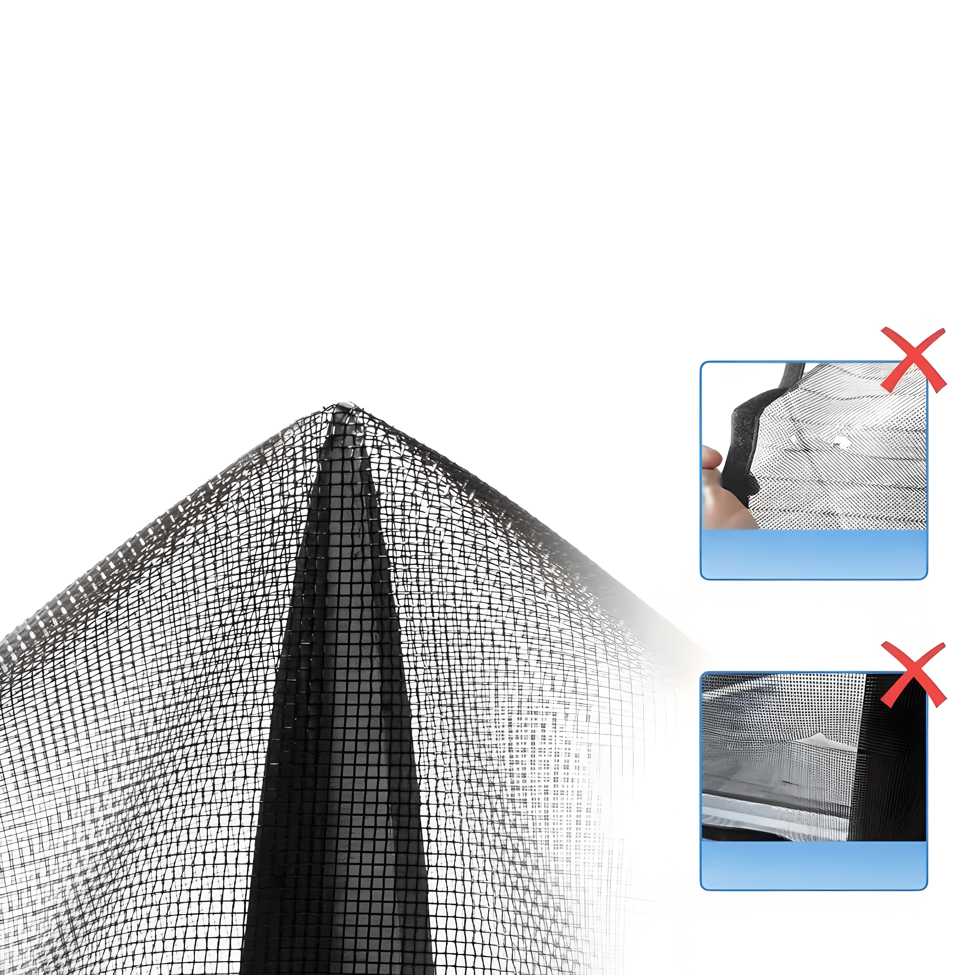 "Magnetisk myggnetting for dør med selvlukkende design, passer for kjæledyr, laget av slitesterk polyester."