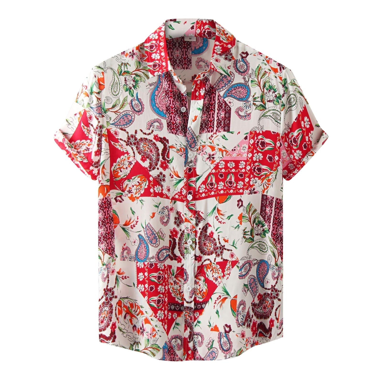 Menns elegant blomsterkrageskjorte, perfekt for sommer. Trendy herreskjorte med fargerikt mønster.