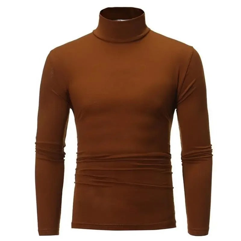 Menns langermet høyhalset slim fit vintertopp. Varm og stilfull, perfekt høst- og vintermote for herre.
