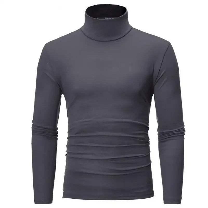 Stilfull menns høyhalset genser i slim fit. Moderne vintermote for fritid og hverdagsbruk.