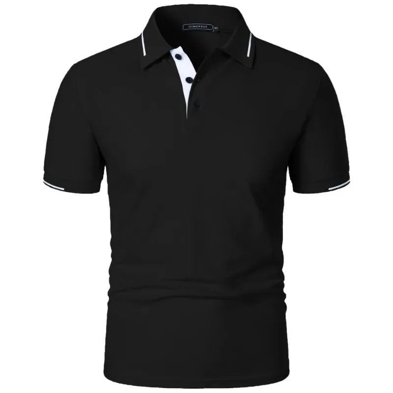 Menns klassisk polo i solid farge, egnet for både hverdag og mer formelle fritidsanledninger.