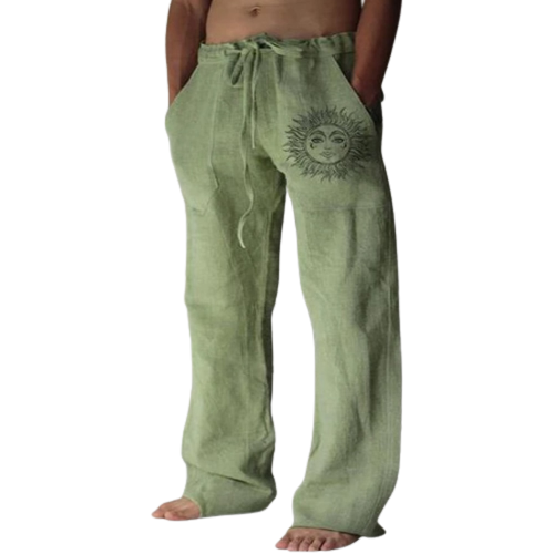 Menns komfortable solbukser for sommer og fritid, ideelle for avslapning og yoga.