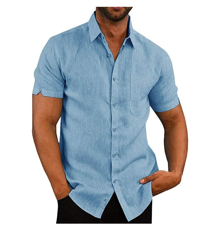 Grå polyester poloskjorte med korte ermer og knapper, perfekt for en komfortabel og moderne sommerstil.