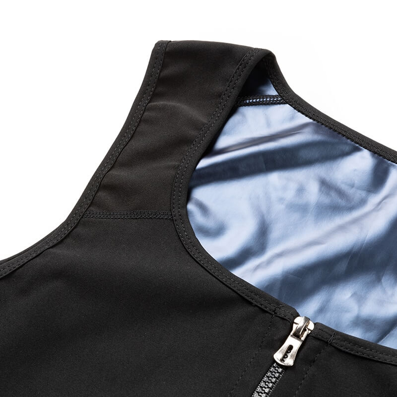 Sports svettevest for menn, med glidelås for å maksimere svette, fremme vekttap og fitness.