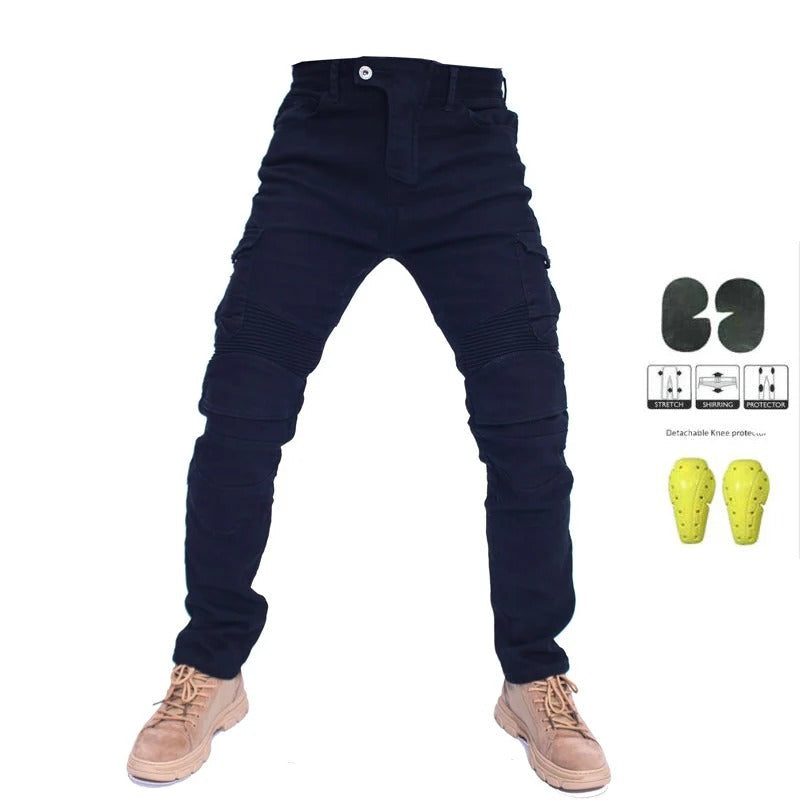 Stilige herre mc-jeans, holdbare og komfortable for motorsykkel og hverdagsbruk.