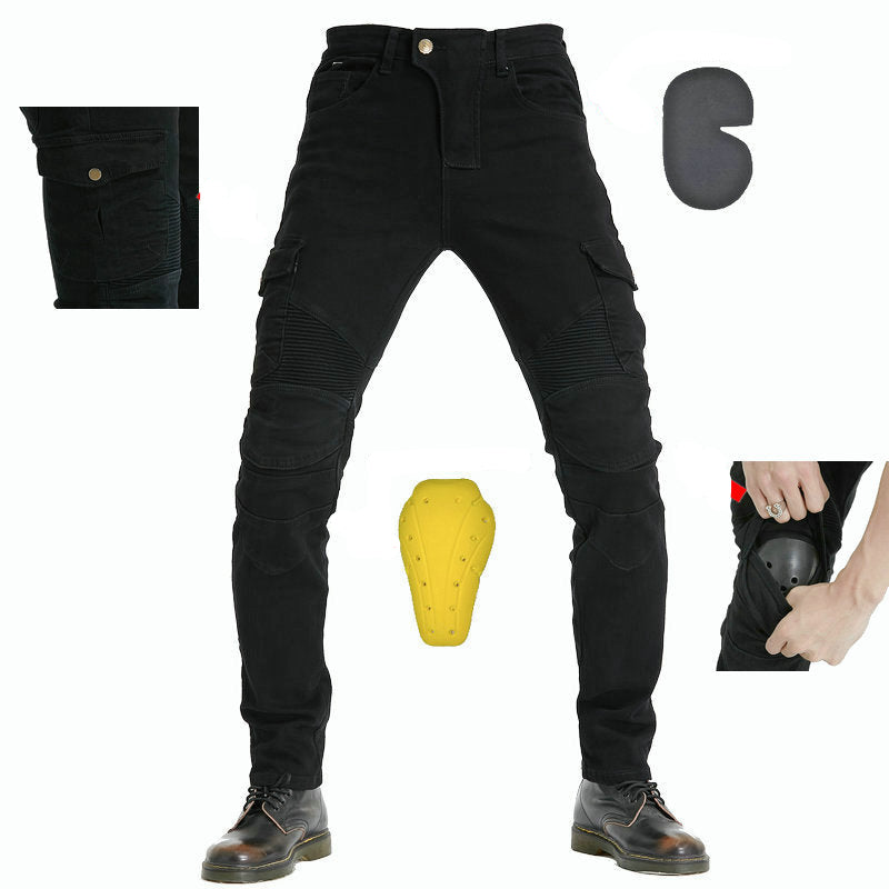 Kjøreklær: menns komfortable motorsykkeljeans med forsterket beskyttelse, perfekt for turer.