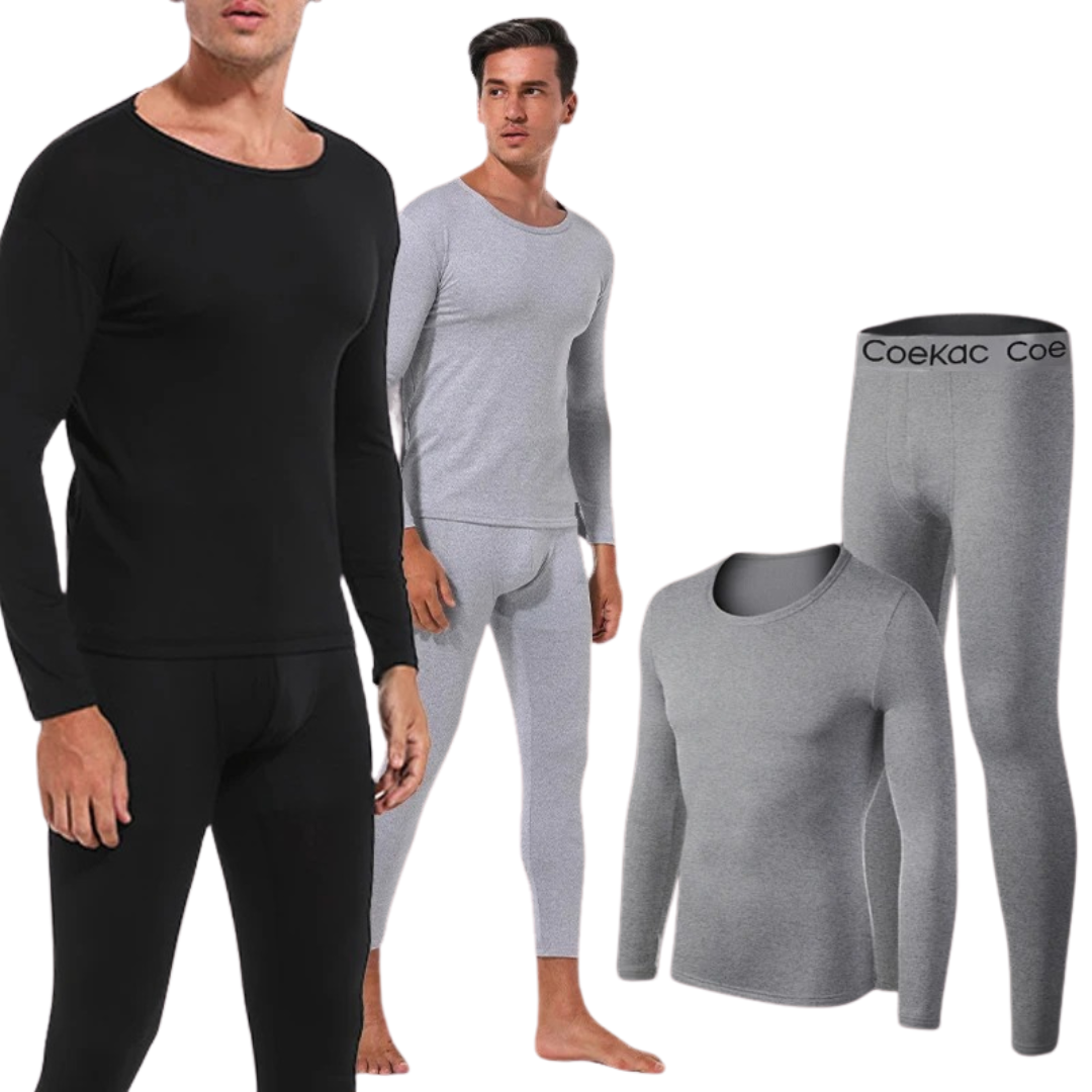 Komfortabelt termosett for menn, perfekt for ski, fotturer og vinteraktiviteter, optimal varme.