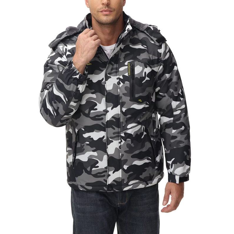Profesjonell snowboardjakke for menn, vanntett og vindtett, med fleece isolasjon.