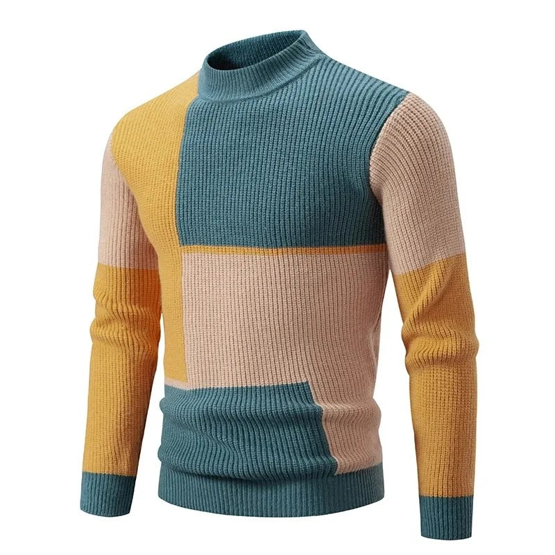 Stilig menns vintergenser i strikket design. Motebevisst høyhalsgenser for komfortabel stil.