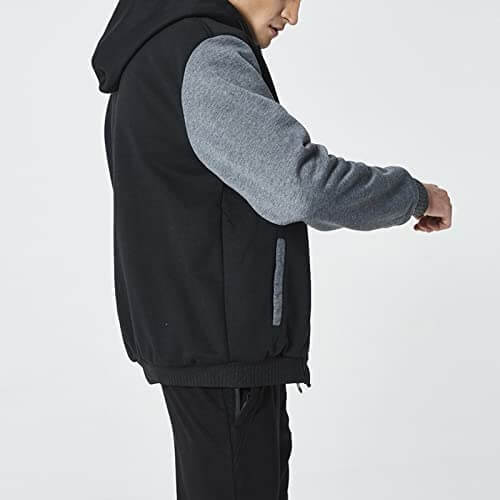 Robust herrejakke med full glidelås, ideell som varmt yttertøy om vinteren.