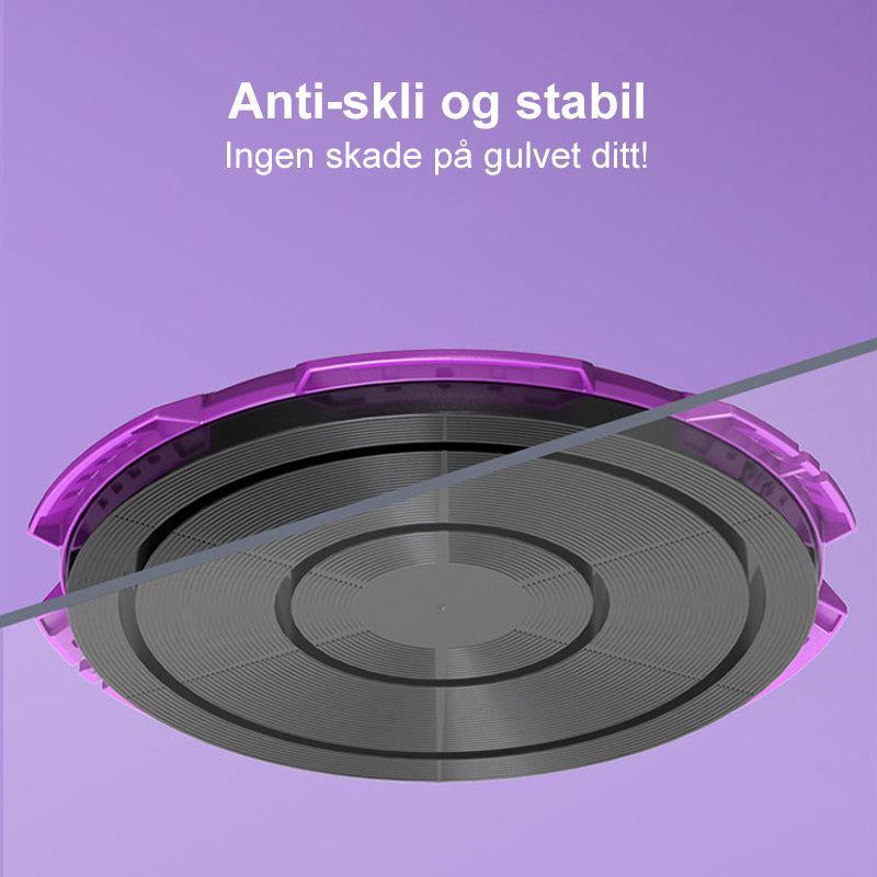 Midjemassasje vribrett, antiskli skive, trekktau, plast, 28 cm diameter, grønn og lilla fargealternativ, hjemmebruk.