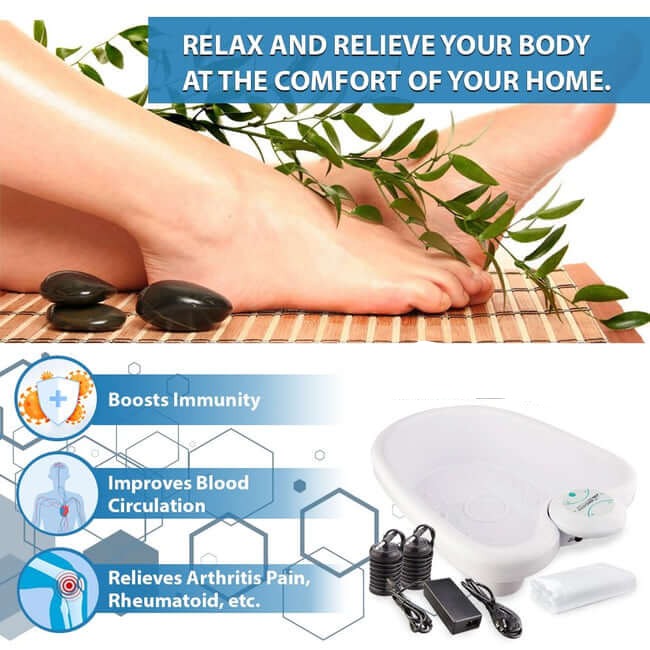 Detalj av boblefunksjonen i Mini Detox Fot Spa Maskin. Skånsom og effektiv fotpleie.