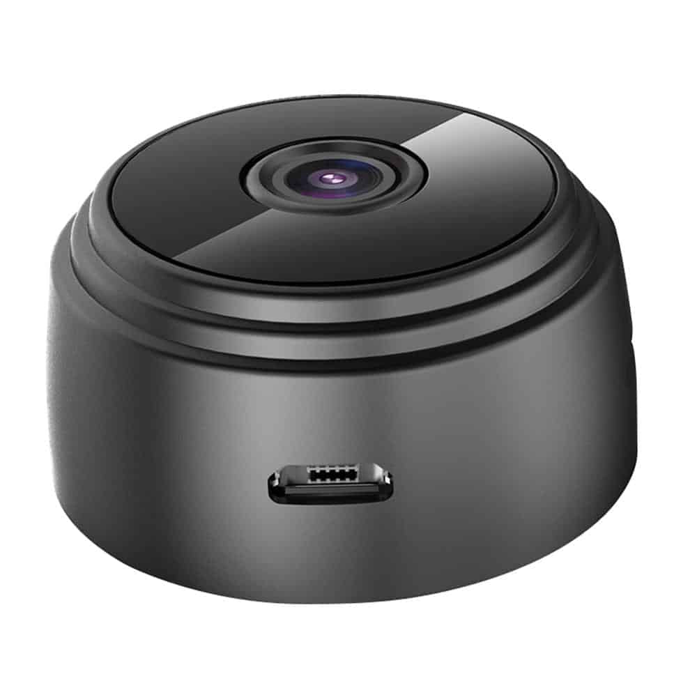 "Mini HD-kamera med 1080p oppløsning, WiFi, diskret svart design, magnetisk feste, perfekt for hjem eller kontor"