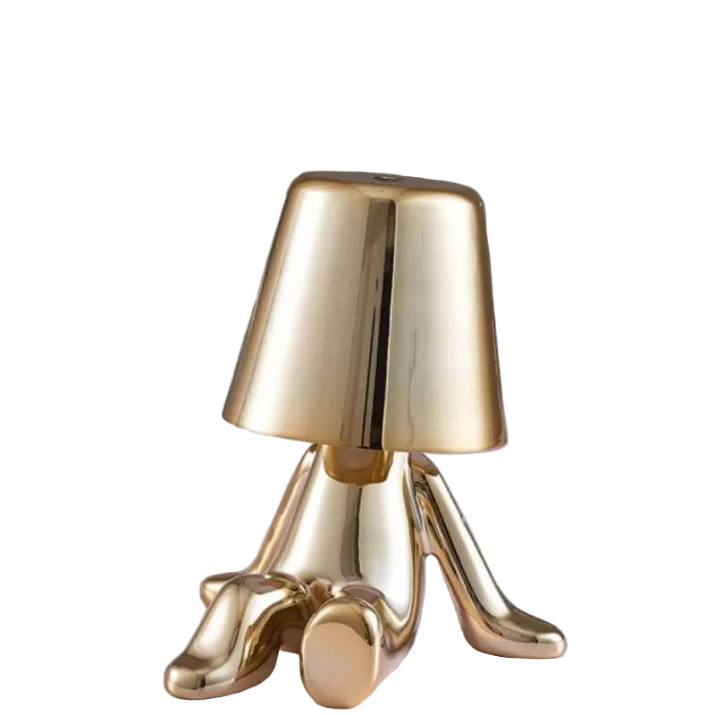 Minimalistisk bordlampe i sort metall med slank design, moderne LED-belysning for stuen din.
