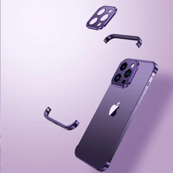 Bilde av iPhone bakside med et minimalistisk grått deksel. Perfekt passform, lettvekt mobilteksen.