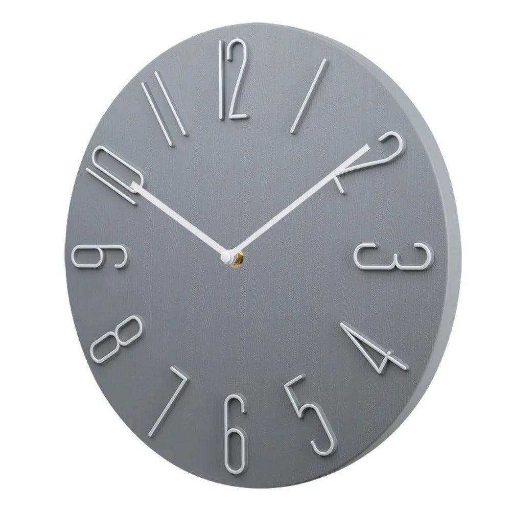 Minimalistisk design veggklokke med tydelige timeindeks, stille urverk, for hjemmedekor