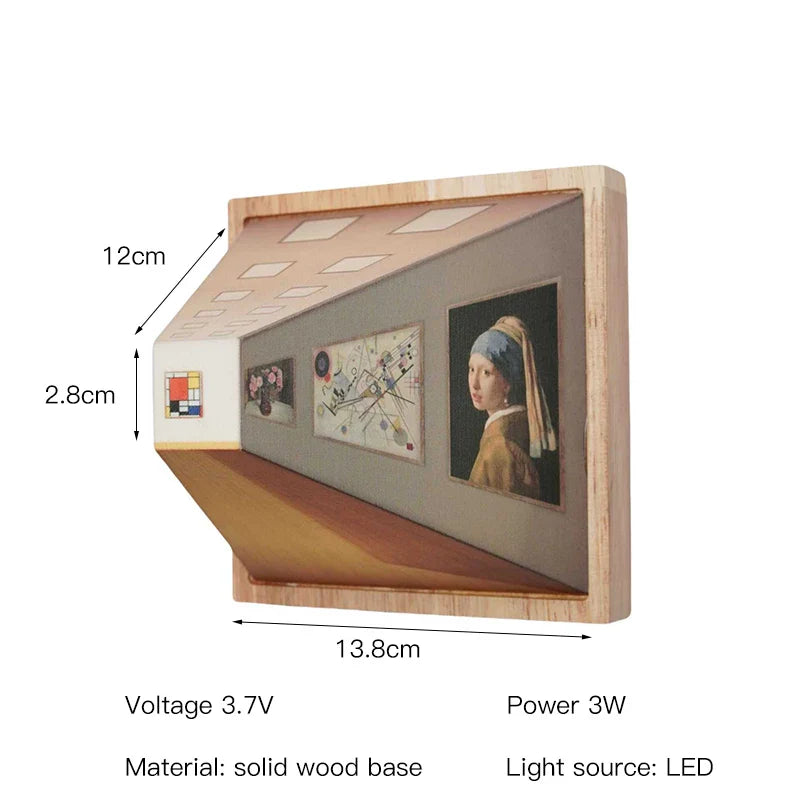 Dekorativ 3D LED-vegglampe skaper moderne atmosfære. Perfekt kunstbelysning og stemningslys for hjemmeinnredning.