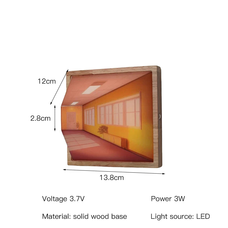 Unik moderne 3D LED-lampe med veggkunst. Lys opp rommet med dekorativ belysning og stilfull interiørdesign.