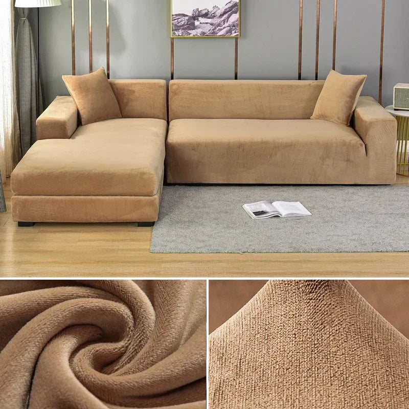 Grått, elastisk sofatrekk som passer perfekt til en 2-seter sofa, gir et rent og moderne utseende.