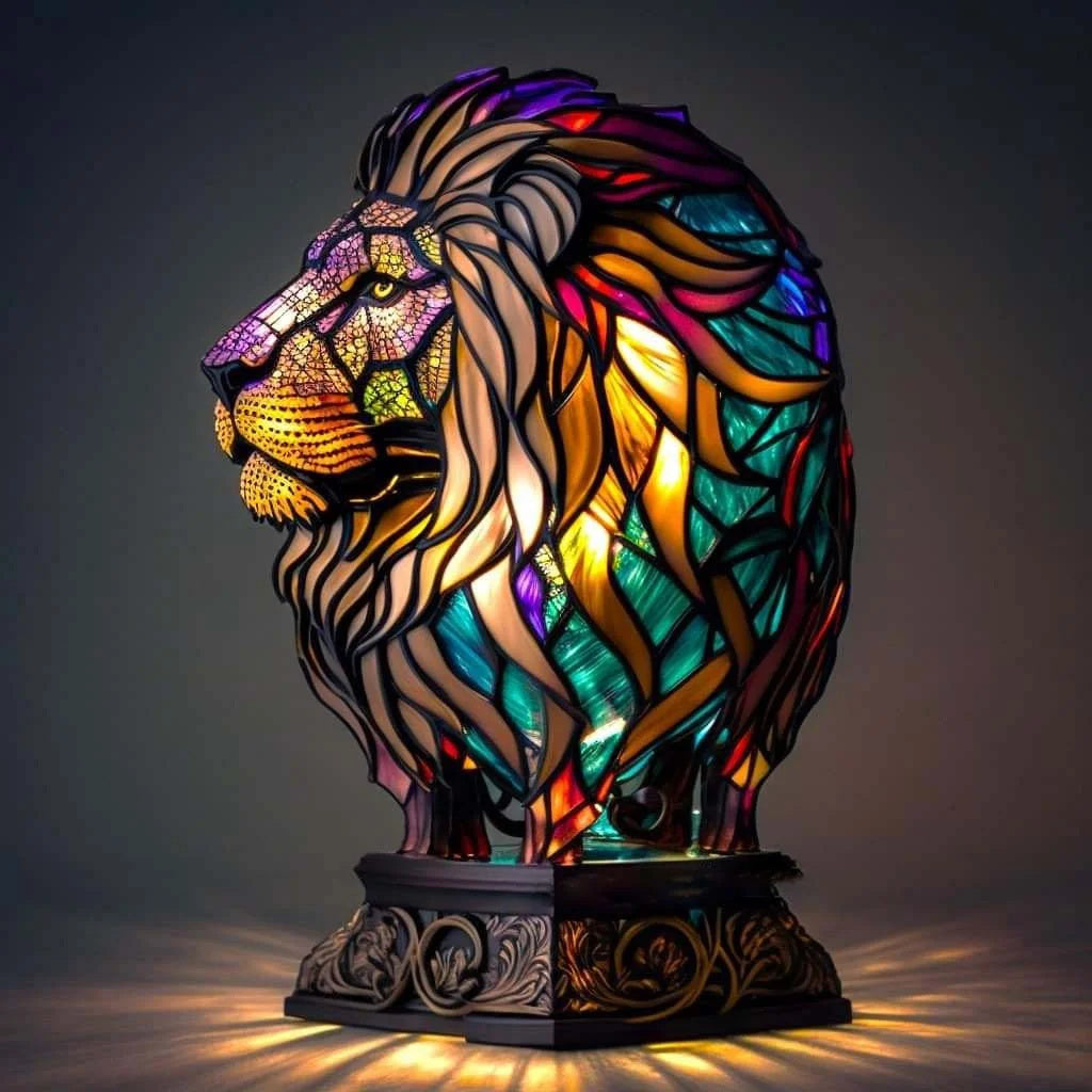 Stilig lampe med nøytrale farger og moderne dyredesign. Skaper kunstnerisk lys.