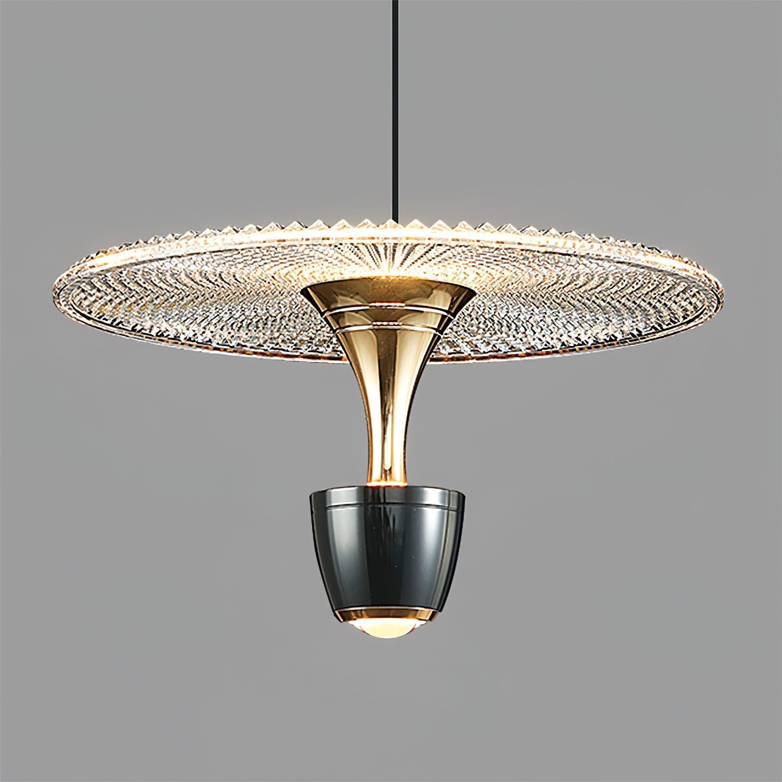Moderne LED pendellampe, skiveformet, med varmt LED-lys. Stilfull belysning for moderne interiør. Flere fargevalg.