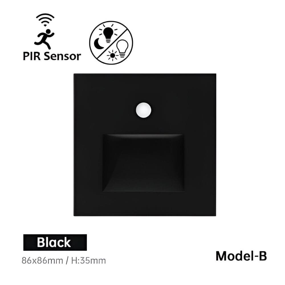 Slankt LED trinnlys sett fra siden, understreker minimalistisk design for smartehjem belysning.