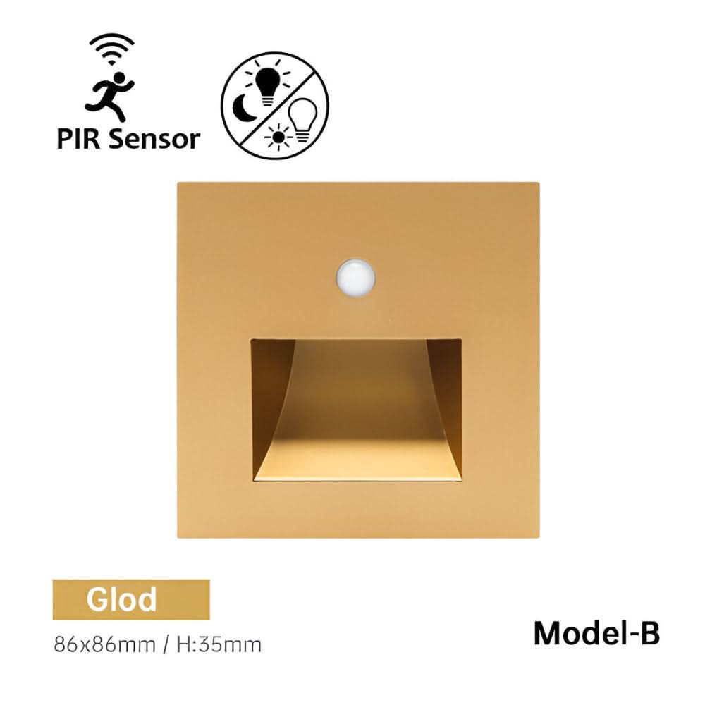 LED trinnlys i et lyst rom, diskret design som utfyller interiøret uten å dominere.