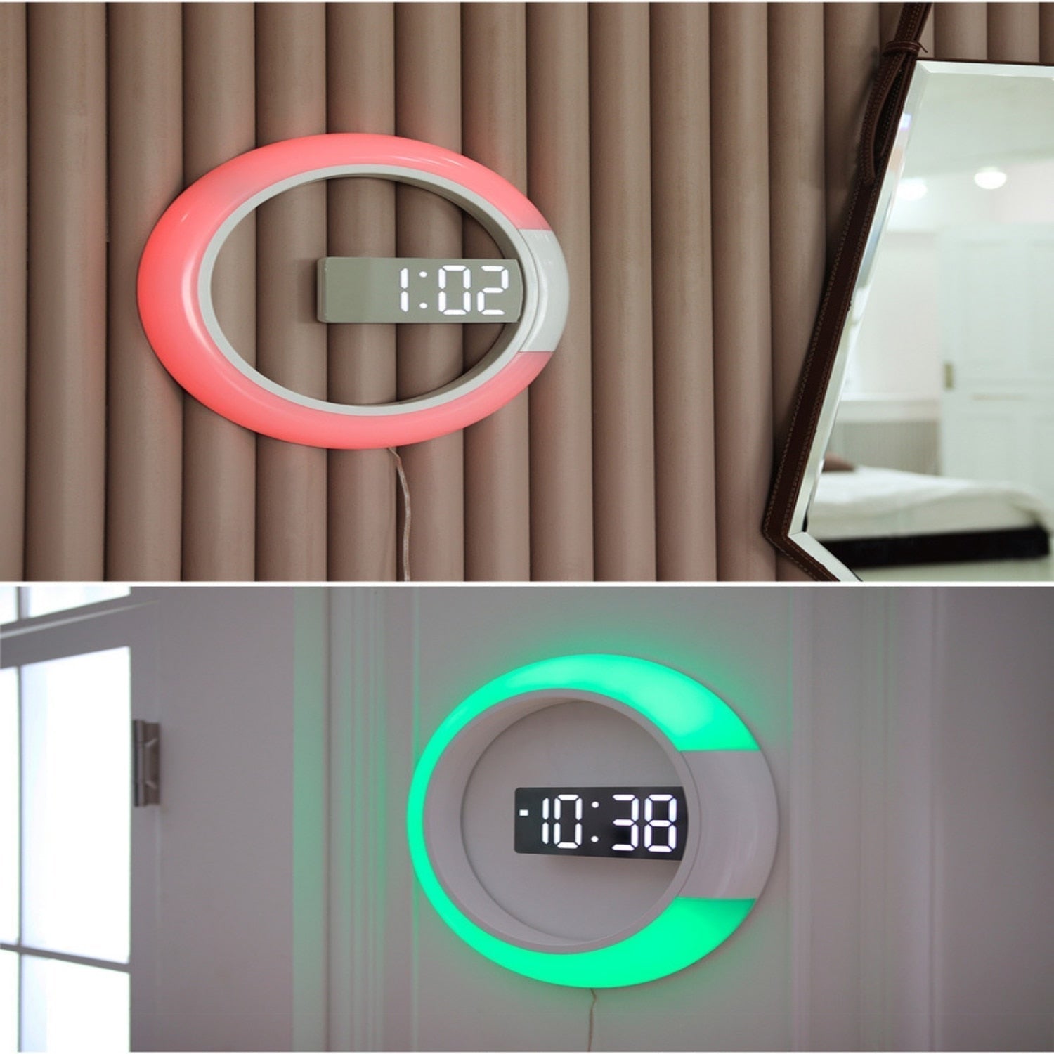 LED veggur med justerbart atmosfærelys, gir et tidløst og smart preg til hjemmet eller kontoret.