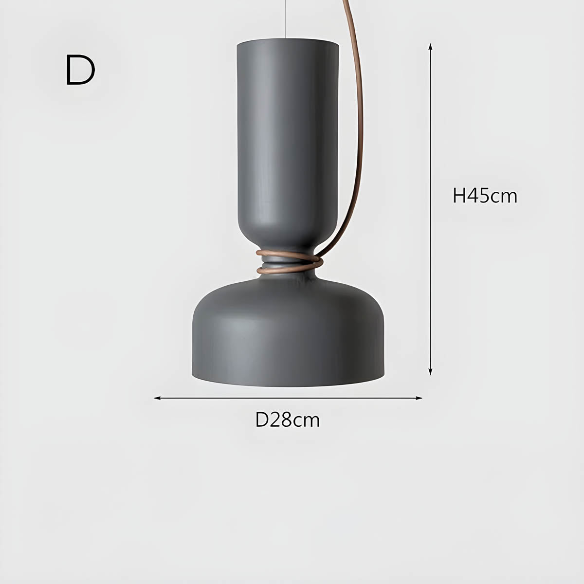 "Moderne pendellampe med geometrisk design, sirkulær form, og dristige kurver, perfekt for interiørbelysning."