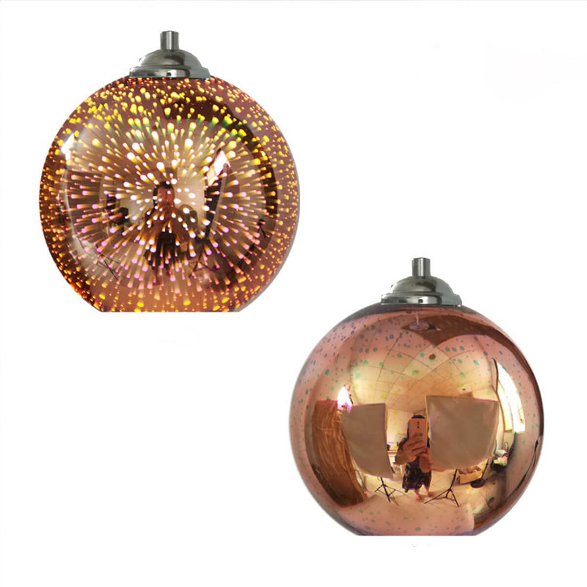 Moderne pendellampe med unikt 3D-design, perfekt for stuen.
