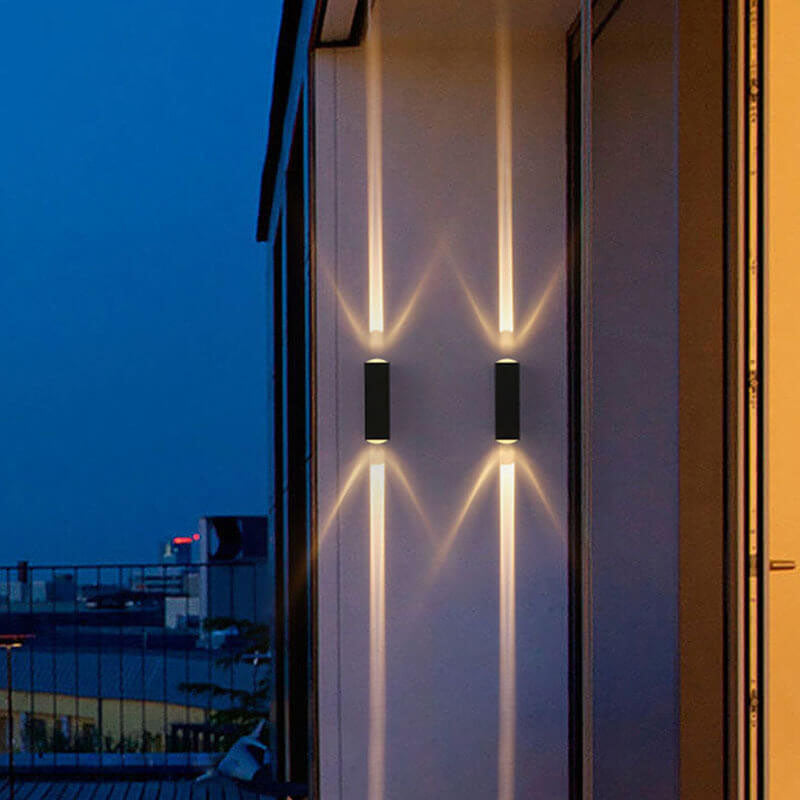 Elegant 6W/10W LED-vegglampe, rektangulær design for moderne terrassebelysning.