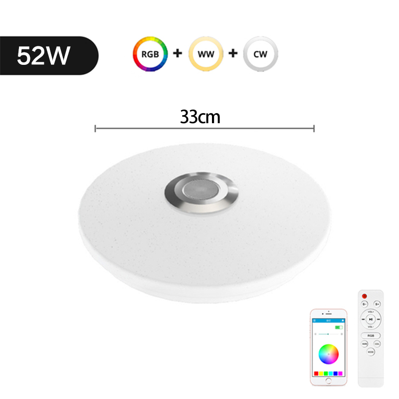 "Moderne RGB-LED-taklampe med justerbar fargekontroll for smart belysning i stilig design, lett styrt med app"
