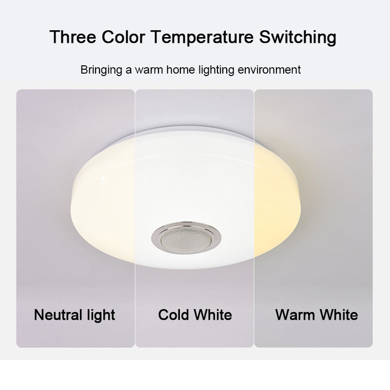 "Moderne RGB-LED-taklampe med justerbar fargekontroll for smart belysning i stilig design, lett styrt med app"